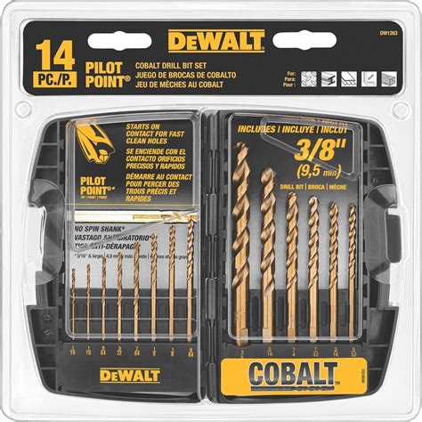 DeWALT 14 Piece Imperial Cobalt Drill Bit Set | Bunnings Warehouse