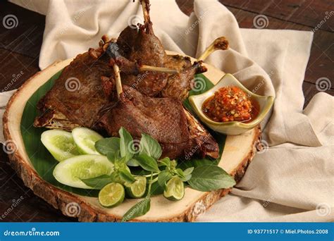 Bebek Goreng stock image. Image of java, goreng, banana - 93771517