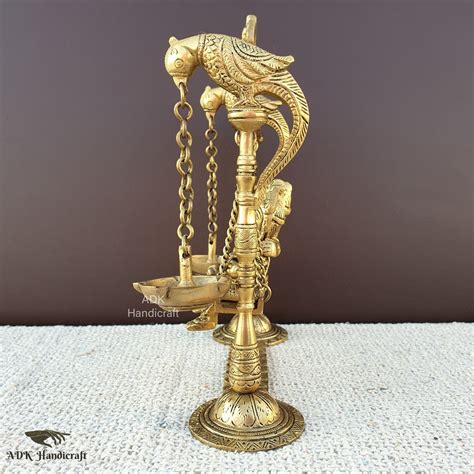 Brass Radha Krishna Statue on Swing With Diyas 9 Inch - Etsy