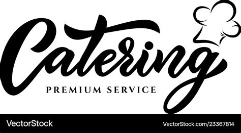 Hand sketched lettering catering company logo Vector Image