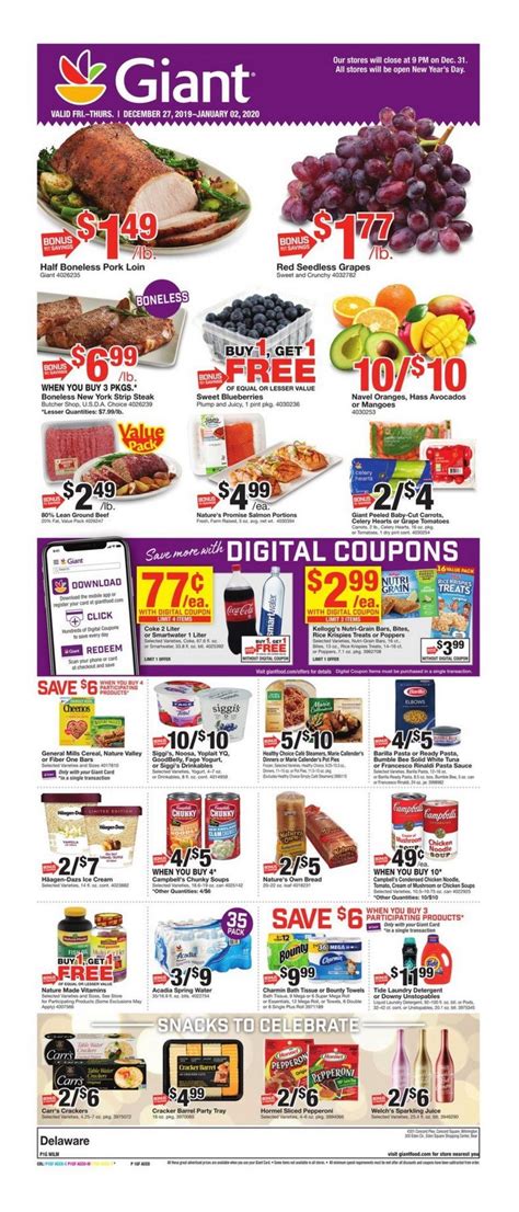 Giant Food Weekly Circular Dec 27 – Jan 02, 2020