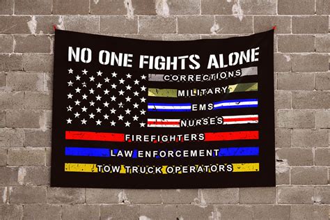 No One Fights Alone Flag - Towlivesmatter