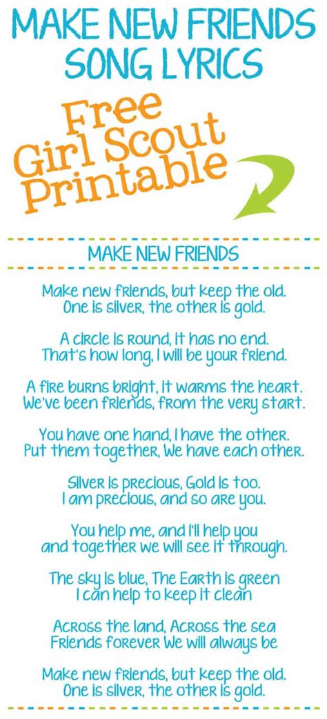 Make New Friends Printable Girl Scout Song Lyrics