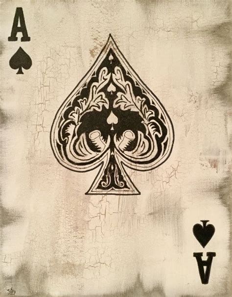 Ace of Spades Art Deck Playing Cards Painting Original 8x10 Hand ...