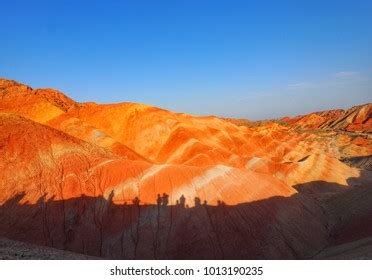 Zhangye National Geopark Danxia Rainbow Mountain Stock Photo 1013190235 ...