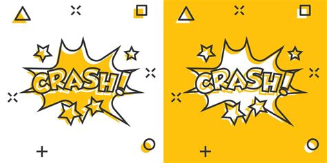 Vector cartoon crash comic sound effects icon in comic style. Sound ...