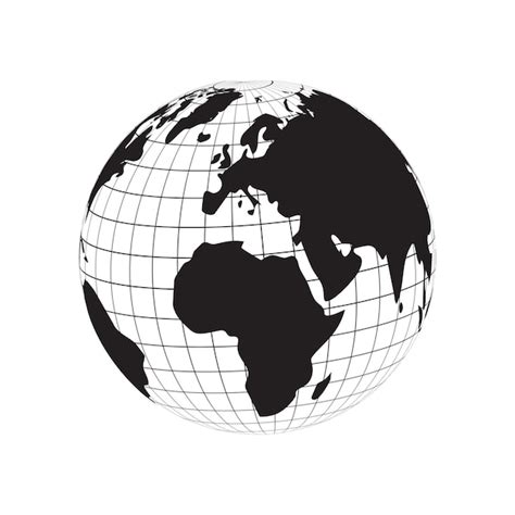 Premium Vector | Globe silhouette world map continents europe and ...