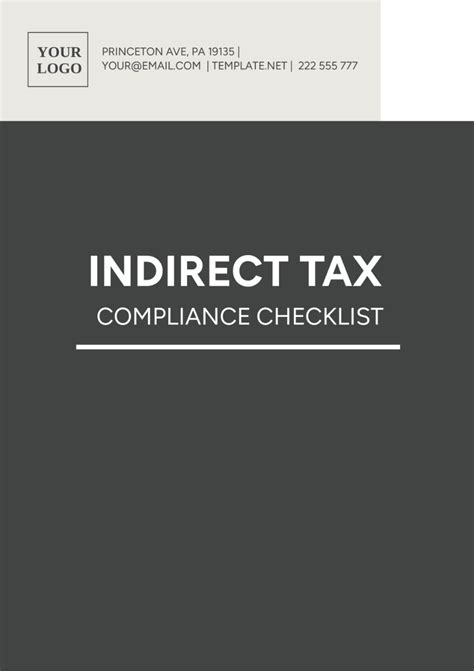 Indirect Tax Compliance Checklist Template - Edit Online & Download ...