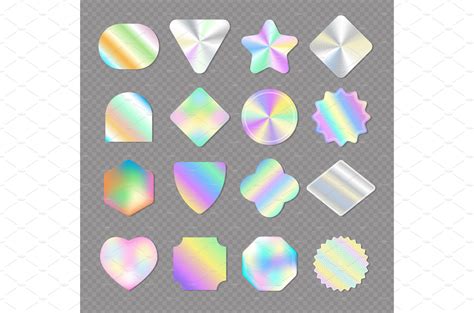 Holographic stickers. Retro shiny | Background Graphics ~ Creative Market