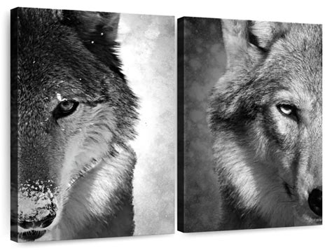 Wolf Faces Black And White Wall Art | Photography