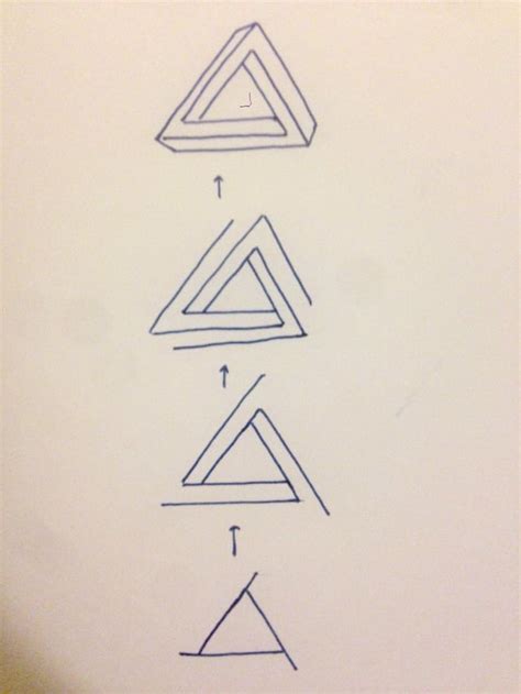 Escher's impossible triangle step by step : r/coolguides