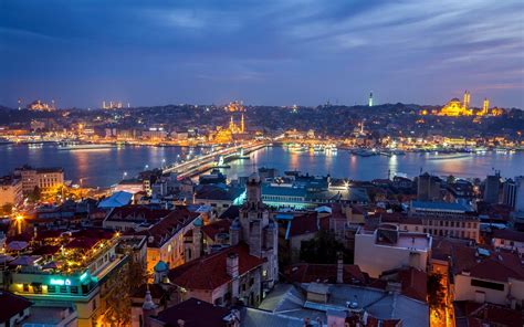 Turkey, Istanbul, city night, houses, lights wallpaper | travel and world | Wallpaper Better