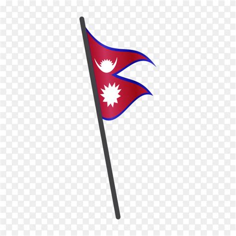 Nepal flag waving on a flagpole on transparent background PNG - Similar PNG