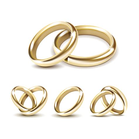 Premium Vector | Set of gold wedding rings isolated on white