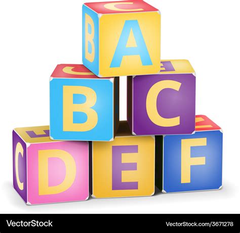 Abc cubes pyramide Royalty Free Vector Image - VectorStock