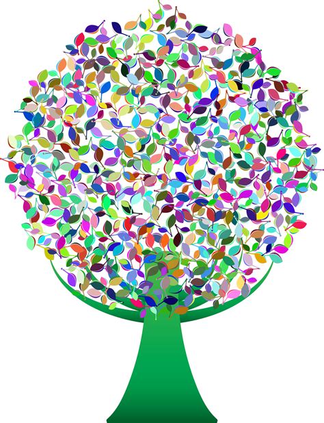 Clipart - Prismatic Green Abstract Tree