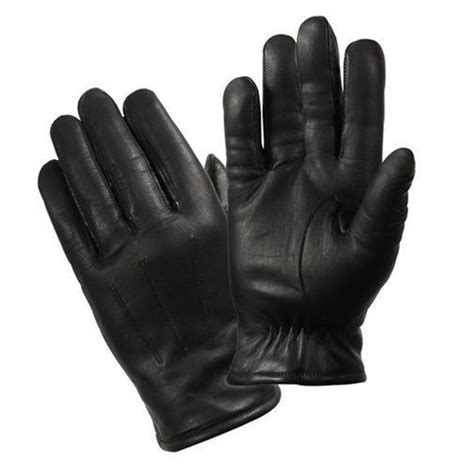 Cold Weather Insulated Leather Police Black Dress Tactical Gloves ...