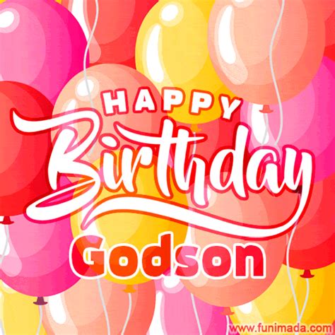 Happy Birthday Godson - Colorful Animated Floating Balloons Birthday ...