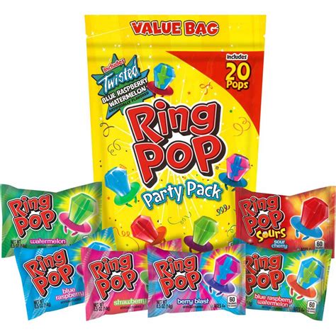 Ring Pop Assorted Flavor Lollipop Suckers, 0.5 oz, 20 Count - Walmart ...