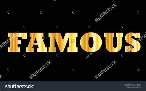 Golden Word Famous: ilustración de stock 1342660304 | Shutterstock