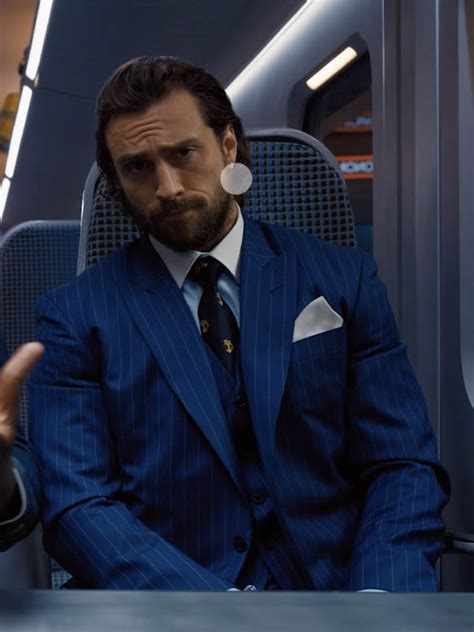 Bullet Train Tangerine Suit | Aaron Taylor-Johnson Blue Suit