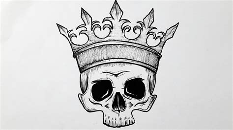 How To Draw A Skull With A Crown