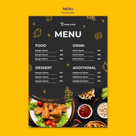 Restaurant menu template | Free Psd #Freepik #freepsd #food #business # ...