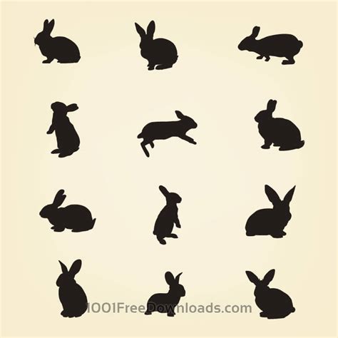 Free Vectors: Rabbit Vector Silhouette Pack | Holidays