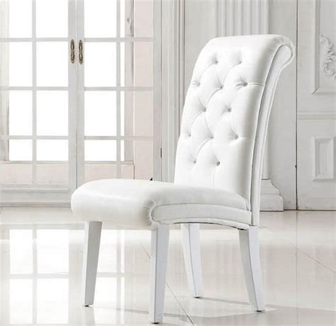 20 Ideas of White Leather Dining Chairs