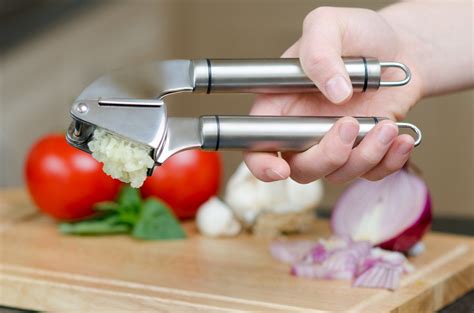 StarPack Premier Stainless Steel Garlic Press Kitchen Utensil Bonus 101 Cooking Tips ...