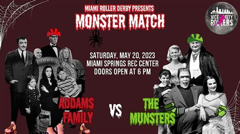 Miami Roller Derby presents Monster Match: Addams vs. Munsters, Miami Springs Recreation Center ...