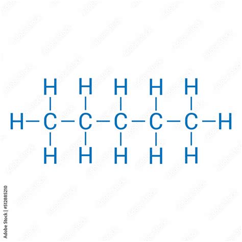 chemical structure of Pentane (C5H12) Stock Vector | Adobe Stock