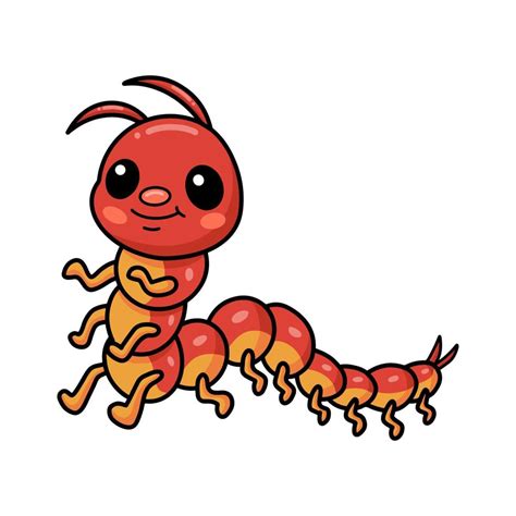 Cute little centipede cartoon character 12851603 Vector Art at Vecteezy