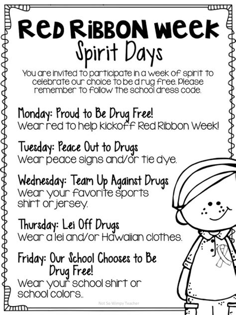 Red Ribbon Week FREEBIES! - Not So Wimpy Teacher