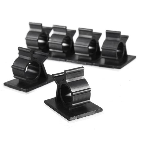 10x SELF ADHESIVE CABLE CLIPS PLASTIC WIRE HOLDER CLAMPS BLACK/WHITE | eBay