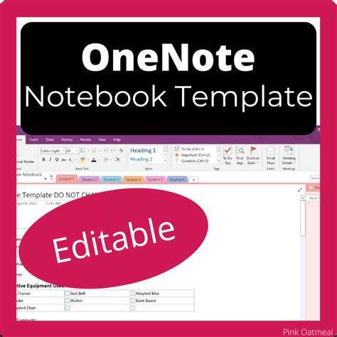 OneNote Template - Pink Oatmeal Shop