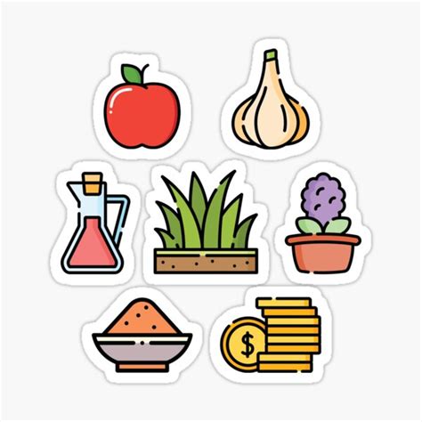 "Nowruz Symbols; 7 items on the Haft-Sin Table; Persian New Year" Sticker for Sale by ganje ...