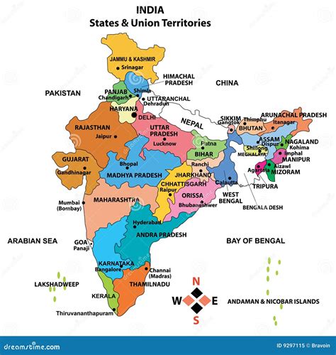 Detailed Map Of India Royalty Free Stock Photo - Image: 9297115