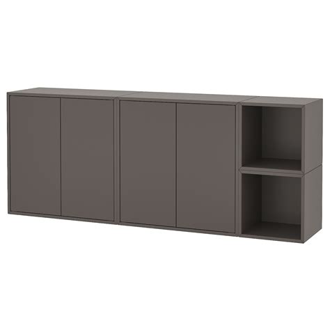 EKET wall-mounted cabinet combination, dark grey, 175x35x70 cm - IKEA