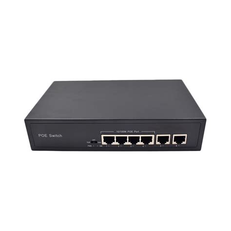 4 Ports 10/100Mbps + 2 Uplink ports Ethernet PoE Switch Desktop Unmanaged Network PoE 12v Switch ...