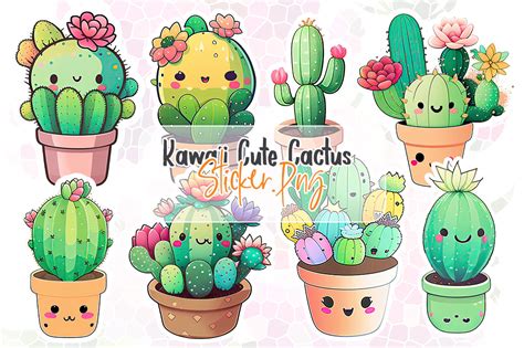 Kawaii Cute Cactus Stickers Graphic by Aspect_Studio · Creative Fabrica