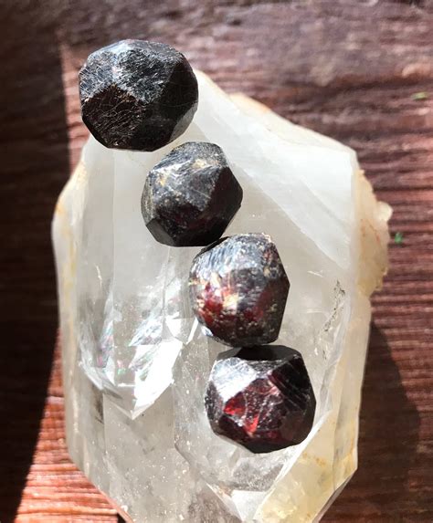 Raw Garnet Crystals, Parcel of 4 Each, 26.0 Grams, 130 Carats, CR2216