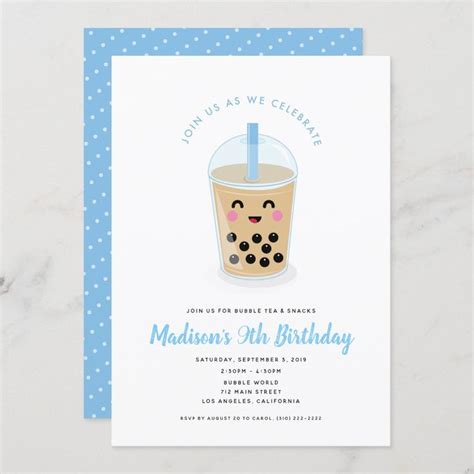 Boba Bubble Tea Party Invitation | Zazzle | Tea party invitations, Tea party birthday, Tea party ...