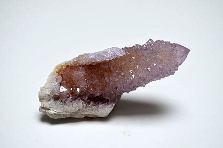 Royalty-Free photo: Pure quartz, rock crystal, mineral, trigonal, prism surfaces, silicon ...