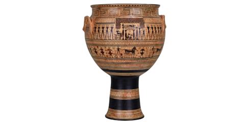 The Dipylon krater Geometric period Vase Ancient Greek Pottery Museum Copy