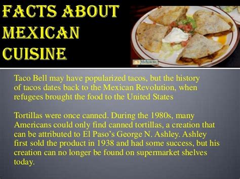 Interesting unknown facts about mexican cuisine