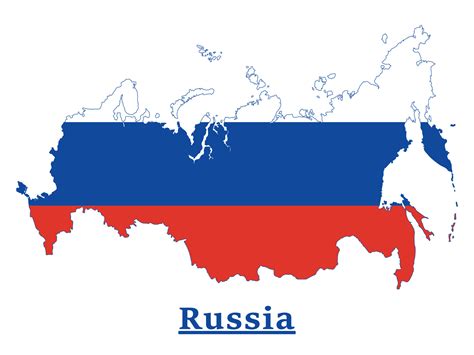 Russia National Flag Map Design, Illustration Of Russia Country Flag ...