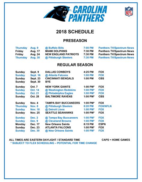 The Carolina Panthers Release Their 2018 Schedule - WCCB Charlotte's CW