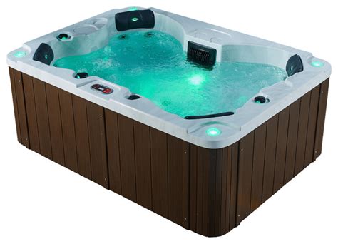 Halifax SE 22-Jet 4-Person Hot Tub With LED Lighting and Waterfall - Traditional - Hot Tubs - by ...