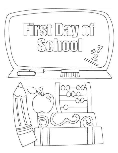 First Day Coloring Pages Kindergarten